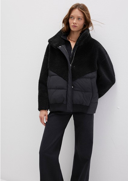 Sherpa Detaylı Siyah Ceket 1110476-900