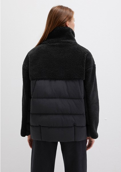 Sherpa Detaylı Siyah Ceket 1110476-900