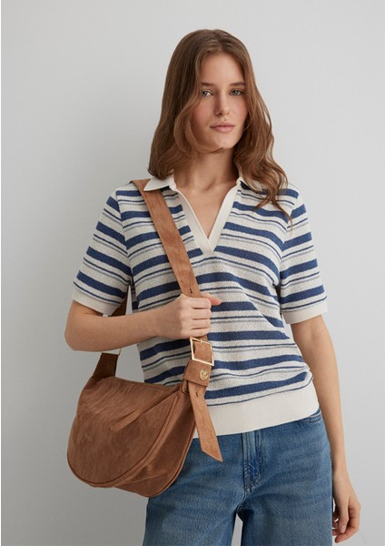 Suni Süet Kahverengi Çapraz Çanta 1912622-70280