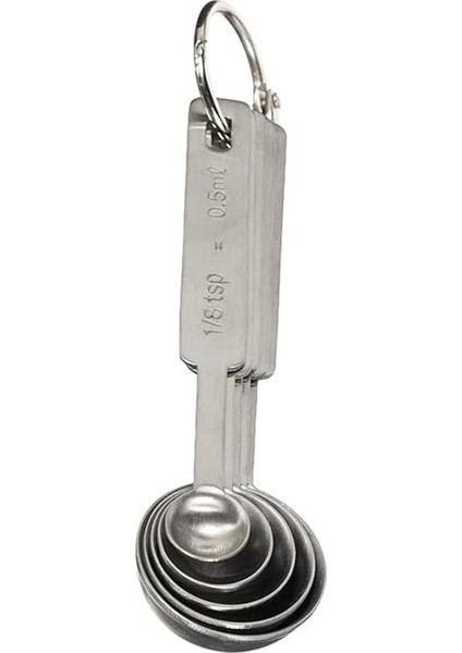 Epinox Ölçü Kaşığı Seti 5'li Paslanmaz Çelik Ölçüm Kaşığı Seti, Çok Renkli