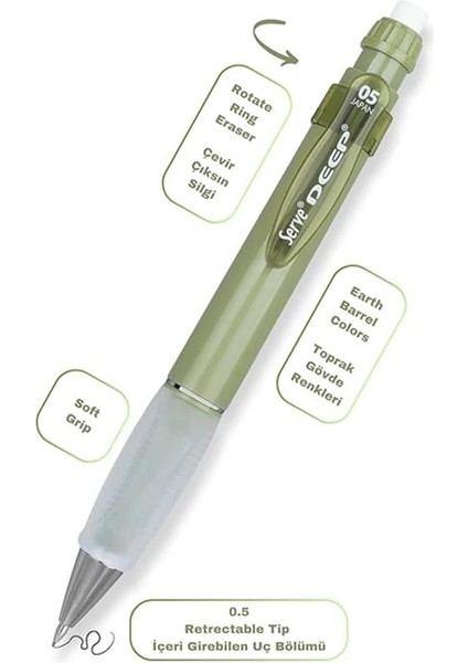 Deep Klm & Grıp & Sılgı Yedeklı Set 05MM Yaprak Yesılı fırsatları