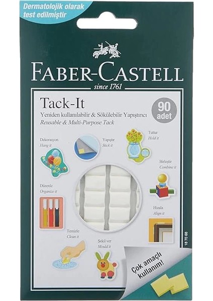 Faber-Castell Tack It 50 gr Yapıştırıcı, Sökülebilir ve Yeniden Kullanılabilir Yapıştırıcı (Çok