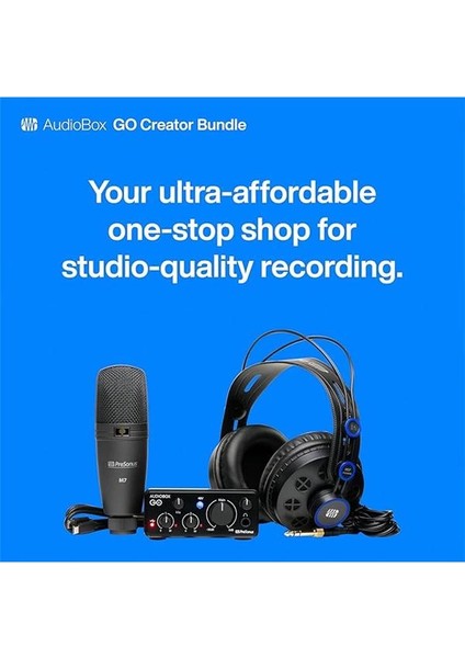 Audiobox Go Creator Bundle, Profesyonel Kayıt Seti(Türkçe Daw Yazılımı ile Birlikte) (Ses modelleri