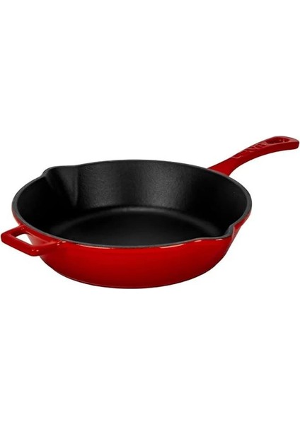 Döküm Yuvarlak Kızartma Tavası Döküm Demir Yekpare Saplı. ÇAP(Ø)24CM - Kırmızı fiyatları