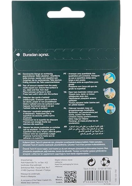 Faber-Castell Tack It 50 gr Yapıştırıcı, Sökülebilir ve Yeniden Kullanılabilir Yapıştırıcı (Çok fırsatları