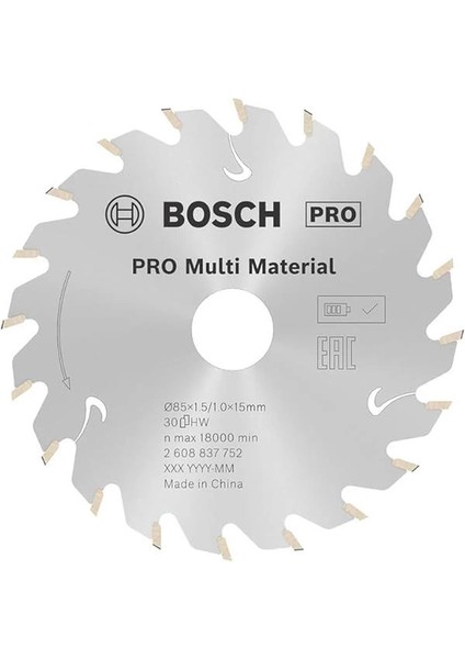 Professional Dairesel Testere Bıçağı, Standart ( 85 x 15 x 1,5 Mm, 30 Dişli, Akülü Daire
