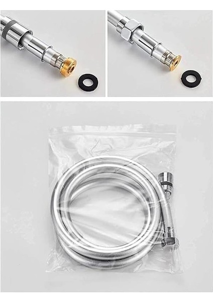 Realflex Twistfree Lüx Pvc Duş Hortumu/duş Spirali/paslanmaz Bağlantı Uçlu 150 cm Gümüş indirimleri
