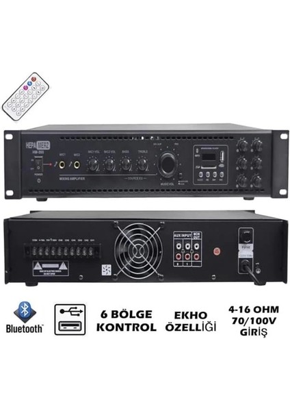 Hepa Merz HM350 6 Bölgeli 350 Watt Mikser, Amfi USB ve Bluetooth Bağlantı fiyatları