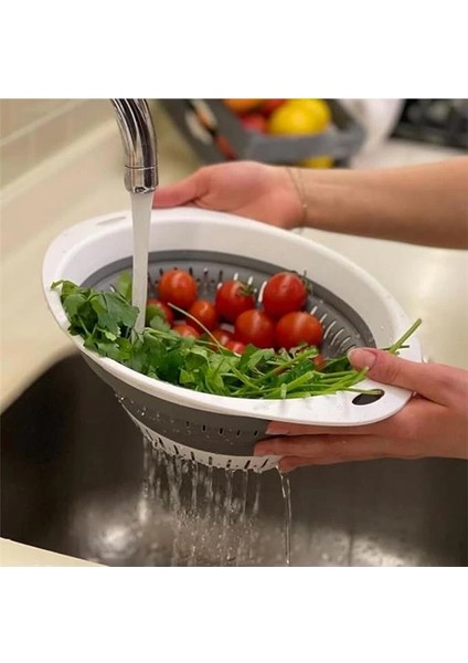 Katlanabilir Oval Süzgeç, Akordiyonlu Süzgeç Yer Kaplamayan 40 Cm, Bpa Içermez
