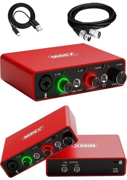 Midex Central-Rd Pack-3 Stüdyo Kayıt Ekipmanları GLX-700RD Ses Kartı Cx1 Stüdyo Mikrofon fırsatları