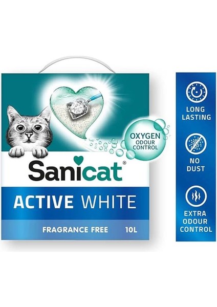 Active White Topaklanan Kedi Kumu (Kokusuz) 10L
