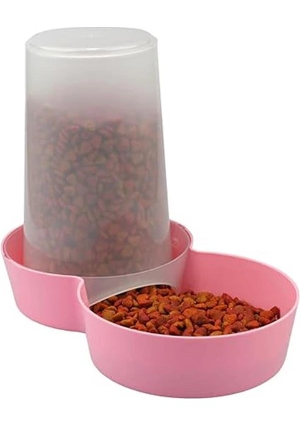 Hazneli Plastik Kedi-Köpek Mama ve Su Kabı 1,5 Lt Yuvarlak Pembe indirimleri