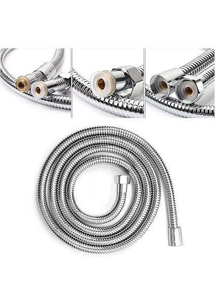 Spiralli Örgülü Duş Hortumu,banyo Duş Hortumu (1,5 Metre) (Krom)