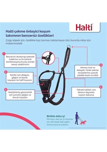 Halti Köpek Çekme Önleyici Göğüs Tasması, Orta Boy fiyatları