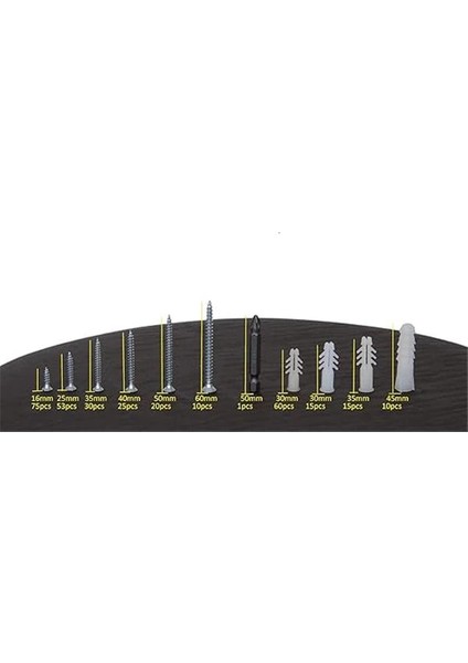 Netzerkoz All Essential Fasteners 320PARÇA 12 Çeşit Vida Seti, Dübelli Sunta Vidası Seti,matkap Ucu
