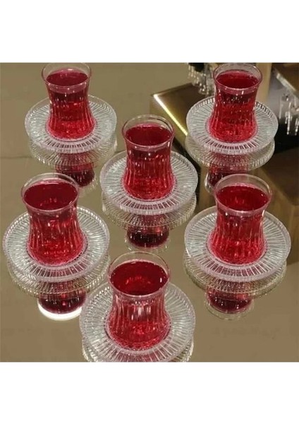 Pasabahce Paşabahçe Elysia Çay Takımı Seti 12 Parça Set Rinana Çay Tabağı 42901, Pasabahce, Şeffaf fiyatları