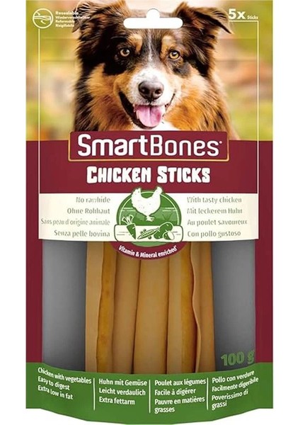 Chickensticks Tavuklu Çiğneme Çubukları 5'li, 100 gr Köpek Ödülü