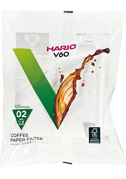 Hario V60 02 Dripper Filtresi (100 Adet)