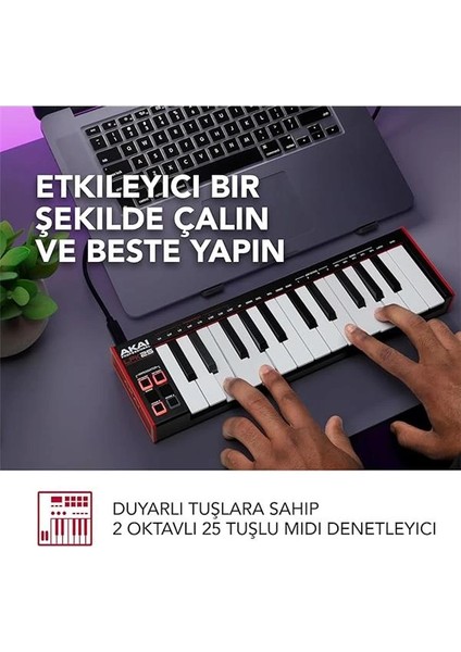 LPK25 - USB Mıdı Klavye Controller Mac ve Pc Için Arpejatör ve Müzik Prodüksiyonu fiyatları