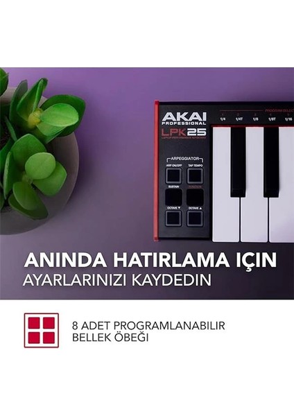 LPK25 - USB Mıdı Klavye Controller Mac ve Pc Için Arpejatör ve Müzik Prodüksiyonu fırsatları