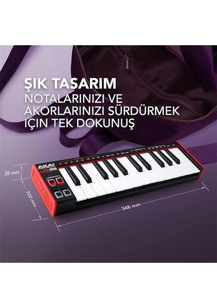 LPK25 - USB Mıdı Klavye Controller Mac ve Pc Için Arpejatör ve Müzik Prodüksiyonu