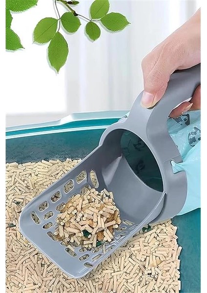 Elekli Poşet Hazneli Kedi Kum Temizleme Küreği Kaka Poşeti Hediyeli Kum Küreği modelleri