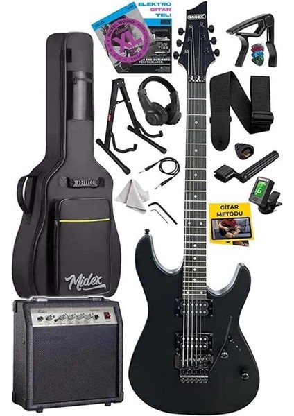 GRX-300-30-AMP Profesyonel Elektro Gitar Seti 30 Watt Gainli Amfi ve Full Set