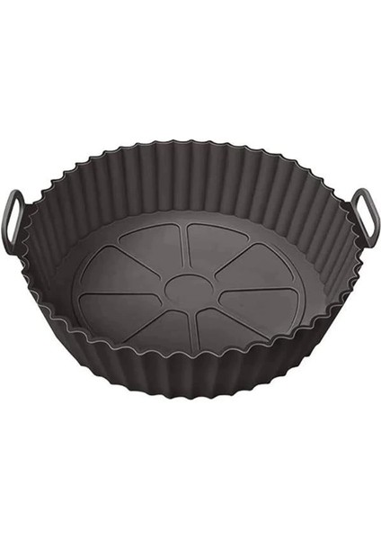 Yeniden Kullanılabilir Xl Airfryer Silikon Pişirme Kabı 23 cm Bpa Içermez Airfryer