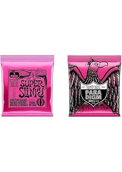 Ernie Ball Super Slinky 3-Pack ve Paradigm Super modelleri