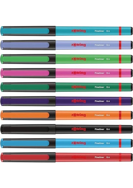 Fineliner, Ince Keçe Uçlu Kalem 0.4 Mm, 10'lu Paket, Karışık Renkler fiyatları