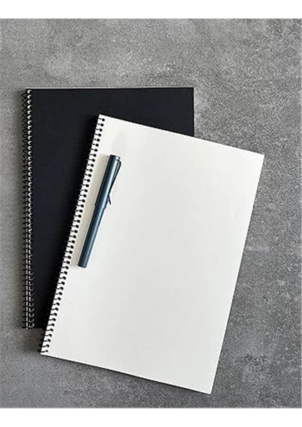 Çizgisiz Spiralli Not Defteri, A4 Boyut (21X29,7 Cm), 60 Yaprak, 90GR. Ivory Kağıt