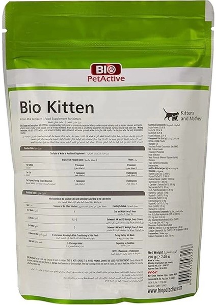 Petactive Kitten Milk Süt Tozu 200 gr fiyatları