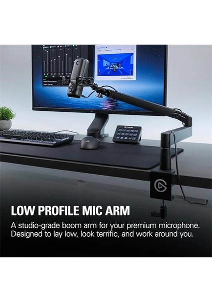 Wave Düşük Profil Mikrofon Taşıyıcı Kol, 360 Derece Yatay & 90 Derece Diker Ayarlama, Kablo modelleri