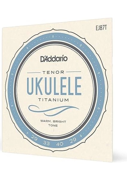 D'addario EJ87T Ukulele Tel Seti, Tenor, Titanium, Warm Bright