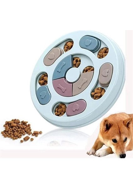 Köpek Oyuncağı Mama Bulmaca Yavaş Besleyici Köpek Gıda Dağıtıcı Yavaş Yeme Mavi
