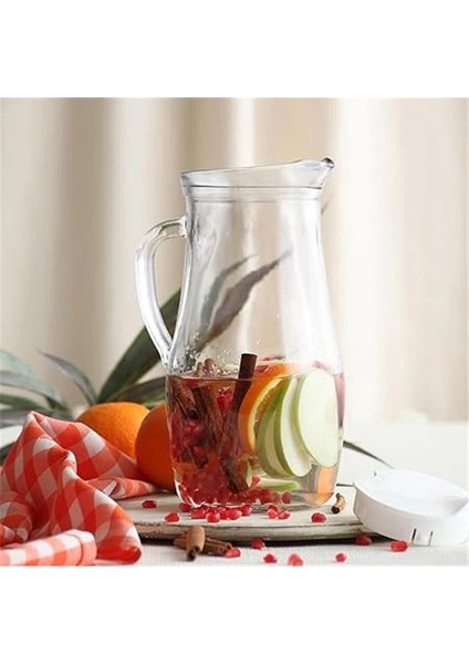 Misket Tekli Sürahi, 1.8 L Hacim, Cam, Beyaz