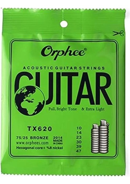TX620 Akustik Gitar Teli 10-47 Takım Tel