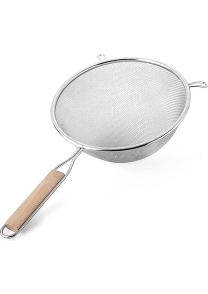 Ahşap Saplı Paslanmaz Çelik Süzgeç, Büyük Boy Metal Süzgeç 24 * 10 cm - Estetik ve fiyatları