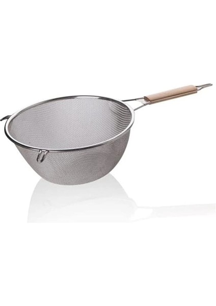 Ahşap Saplı Paslanmaz Çelik Süzgeç, Büyük Boy Metal Süzgeç 24 * 10 cm - Estetik ve modelleri