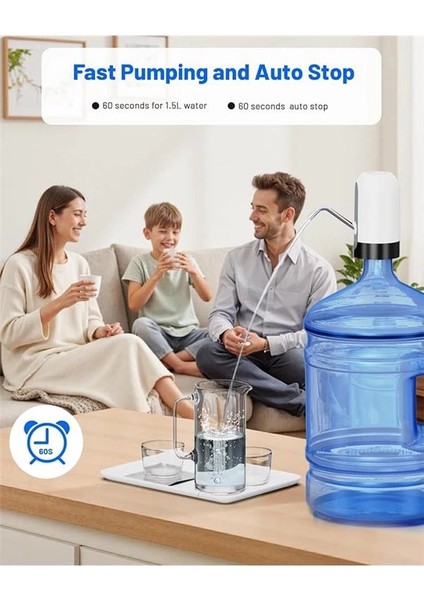 USB Şarjlı Otomatik Su Pompası | 5 Galon Damacana Uyumlu | Taşınabilir Elektrikli Su indirimleri