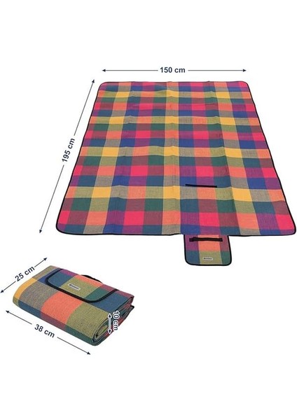 Songmics Isı Izoleli Su Geçirmez Piknik Örtüsü, Taşıma Saplı Plaj Örtüsü, GCM50K, 195 x 150 Cm, Çok modelleri