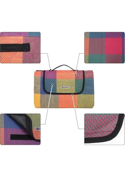 Songmics Isı Izoleli Su Geçirmez Piknik Örtüsü, Taşıma Saplı Plaj Örtüsü, GCM50K, 195 x 150 Cm, Çok fırsatları