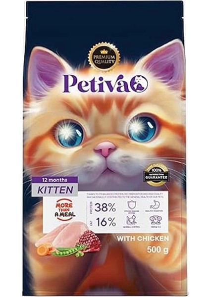 Yavru Kediler Için Tavuk Etli Kuru Kedi Maması (500 Gram, Tavuk)