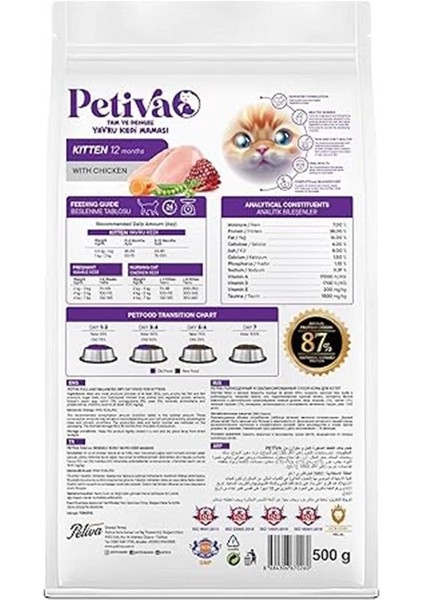 Yavru Kediler Için Tavuk Etli Kuru Kedi Maması (500 Gram, Tavuk)