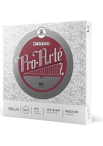 D'addario J59 4/4m Cello Tel Seti, Pro-Arte, Scale 4/4, Medium Tensio fırsatları