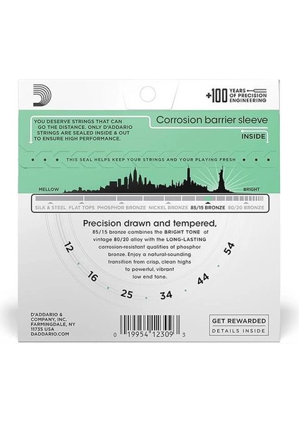 D'addario EZ920 012 Akustik Gitar Teli 85-15 Med Lıte modelleri