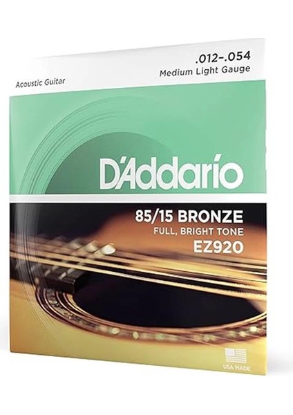 D'addario EZ920 012 Akustik Gitar Teli 85-15 Med Lıte indirimleri