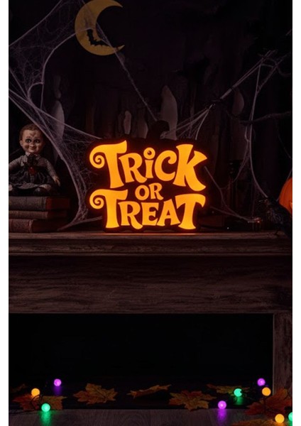 Şeker Mi Şaka Mı Cadılar Bayramı Tasarımlı Dekoratif Aydınlatma