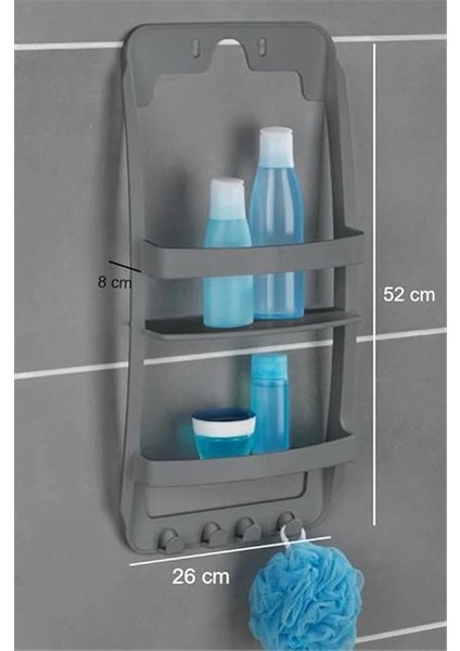 Plastik Banyo Rafı (Gri) fiyatları