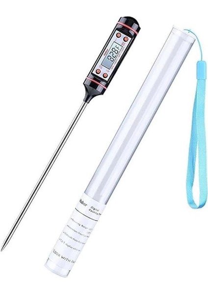 Dijital Mutfak Termometresi – 3 Saniyede Hızlı Okuma | Katlanabilir Çelik Prob, LCD Ekranlı Et